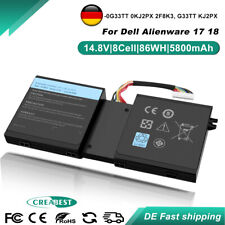 Batteria 2F8K3 KJ2PX G33TT per Dell Alienware 17X M17X-R5 18 18X M18X-R3 P18E 0J33TT