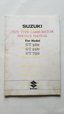 Suzuki GT 380 550 750 manuale officina NUOVI CARBURATORI 1974 INGLESE originale