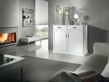 MOBILE CREDENZA LEGNO MODERNO LACCATO BIANCO LEGNO MASSELLO X SALA SALOTTO
