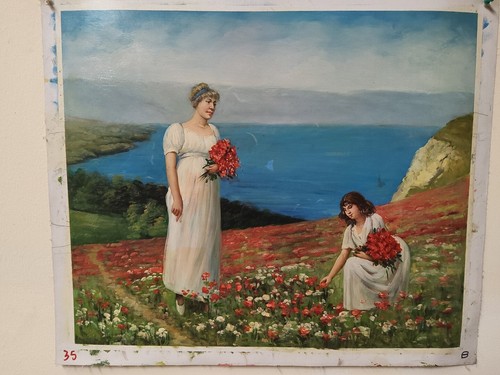 Quadro dama nobile dipinto - quadro,