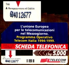 G 554 C&C 2612 SCHEDA TELEFONICA USATA FONDO SVILUPPO EUROPEO - VARIANTE OCR!!!