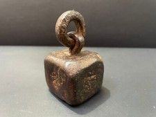 Vecchio Vintage Raro Unico Dadi Forma Miniatura di Ferro Peso Misura Bilancia