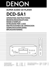 Manuale di istruzioni Operating Instructions per Denon DCD-SA1 