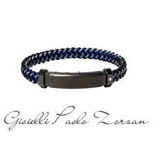 Bracciale Borsari Gioielli in pelle e acciaio con diamante naturale BR-M.CARL015