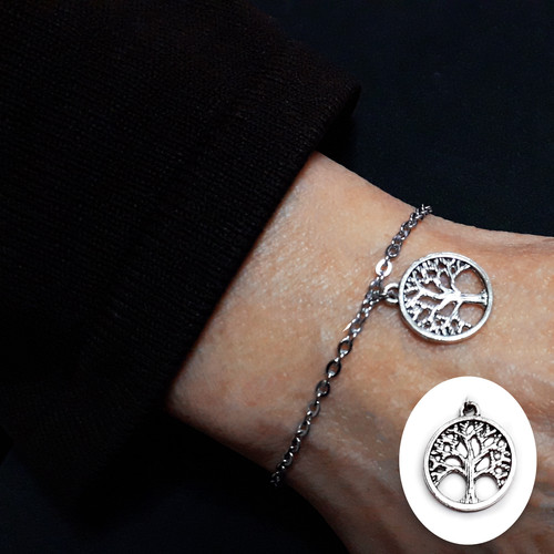 Bracciale acciaio con albero - acciaio,