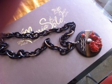 COLLANA DA DONNA  EBANO E CORALLO - pezzo unico