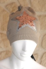 Bonnet beige avec strass neuf