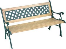 Vette Panchina da Esterno da Giardino Legno Ghisa Panca colore Verde G313 Quadri