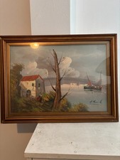 Dipinto olio su tela paesaggio