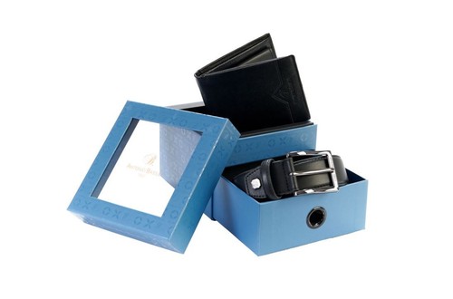 Box vera pelle portafoglio con - pelle,