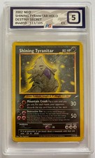 2002 neo Shining tyranitar holo destiny secret rare Pokémon card grade 5 