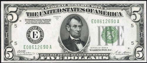 1928 banconota 5 dollari - 1928,