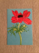 1 cartolina, anemone rosso