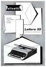 PUBBLICITA' 1953 MACCHINA DA SCRIVERE OLIVETTI LETTERA 22 IVREA UNIVERSALE BUSTA
