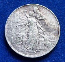 MONETA REGNO D'ITALIA RE VITTORIO EMANUELE III° DUE 2 LIRE 1911 CINQUANTENARIO