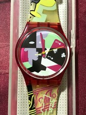 Orologio SWATCH Gent CUBISTIC RAP (GR110)-quasi NUOVO! Poker/Carte/Giocatore