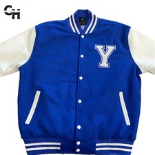 New Cougars Varsity Jacket - Wool Body & Genuine Leather Sleeves Letterman Style