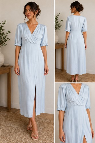 Abito midi zara blu chiaro - abito,