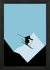Skiing Skier Outdoor Framed