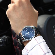 Uomo Vetro Orologio Pelle