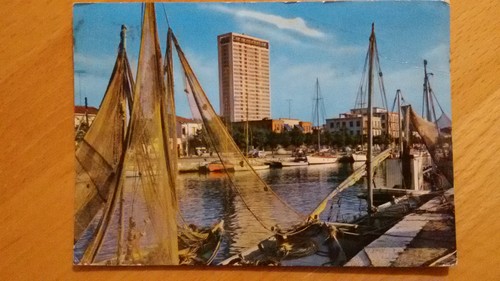 Postcard rimini port - rimini, port-canal