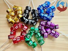 2025 GB NUMBERED 01-10 8MM 10 x PIGEON LEG RINGS BANDS BREEDER STOCK LOFT CLOSED