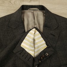 Cappotto sportivo personalizzato Frederick Lynn Scabal uomo 46R* vestibilità classica polsini chirurgo a quadri