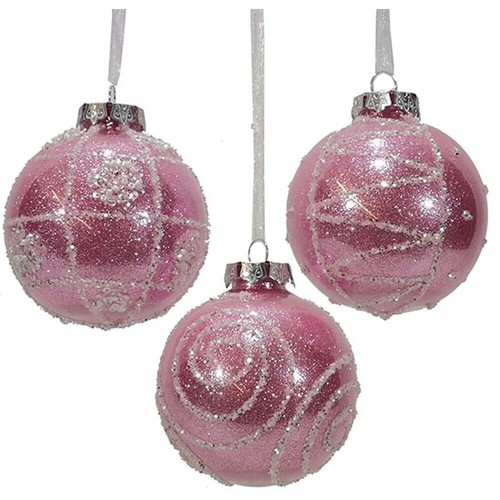 Palline rosa antico per albero - rosa,