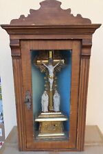 TABERNACOLO  ANTICO ad angolo in legno di quercia -