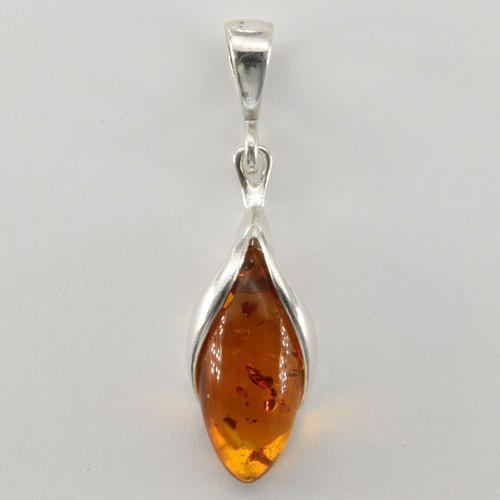 Ciondolo cognac marrone ovale - ciondolo,