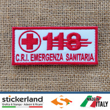 Toppa Patch Croce Rossa Italiana CRI - 118 EMERGENZA SANITARIA con velcro M+F