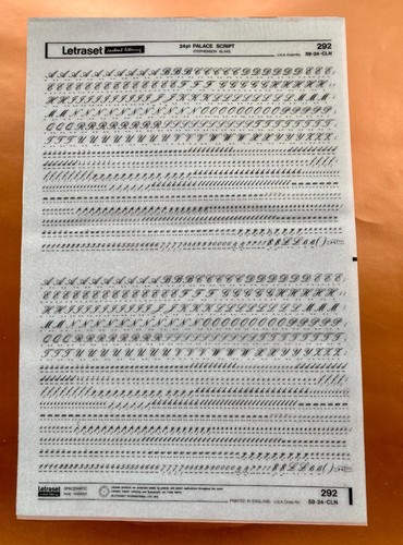 Letraset 292 palace script - letraset,