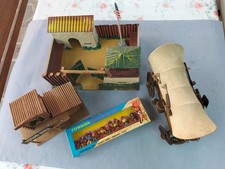 Lotto FAR WEST Soldatini Fortino Carrozza Municipio toys collez. vintage Cowboy 