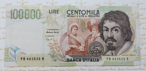 100000 lire caravaggi0 - lire,