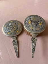 Vintage Vanity Set Dresser Mirror and Brush