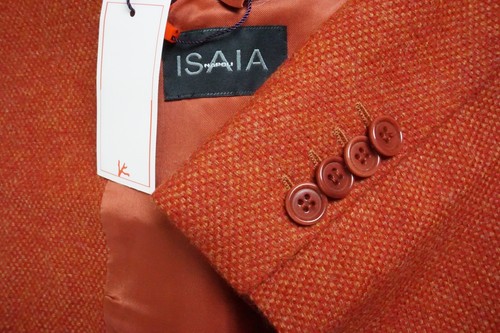 Isaia napoli orange red woven - napoli,
