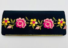 Set pettine e specchi vintage - astuccio ricamato a mano | pezzo unico da collezione