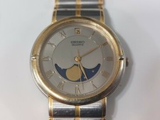 Seiko vintage 7434 6070 moonphase orologio uomo quartz (batteria) 32 mm