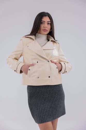 Giacca donna beige vera - , pelle