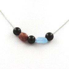 Collana Perle Agata Nera 8 Mm