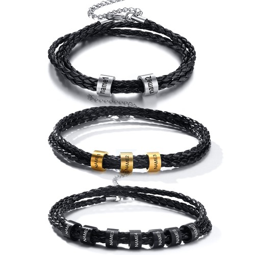 Bracciale pelle intrecciata - id,