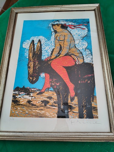 Quadro fiume litografia con - quadro,