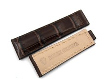 Watch Band Luxury Crocodile Veritable Marrone Scuro 20/16mm Chiusura Clasp Top