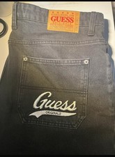 Jeans neri GUESS originali taglio dritto, taglia W36