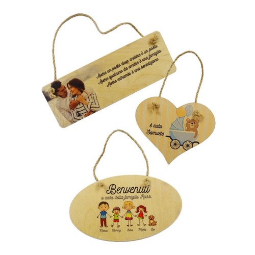 Targhe legno personalizzate - in,