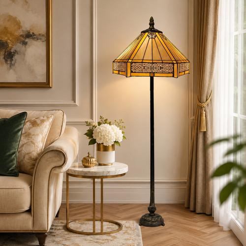 Lampada terra stile tiffany - da,