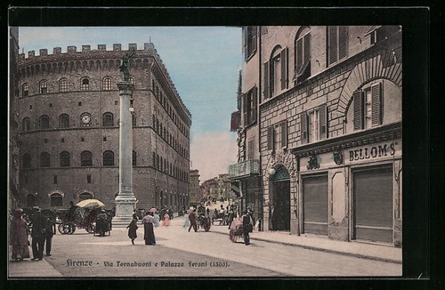 Cartolina firenze via - cartolina, firenze,
