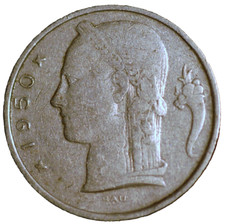 Belgio 5 franchi 1950 KM# 134