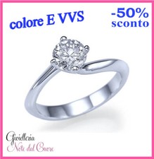 ANELLO SOLITARIO ORO BIANCO