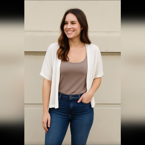 Ivory notations cardigan size - ivory,